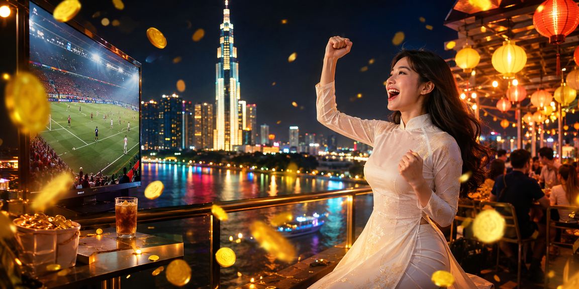 Người chơi xem bóng đá và đặt cược tại Hồ Chí Minh với trang phục áo dài truyền thống